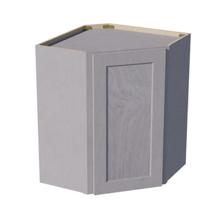 HLG - WDC2430: Light Gray Shaker 24"W x 30"H 1 Door & 2 Shelves Diagonal Wall Corner Cabinet - homecabinets