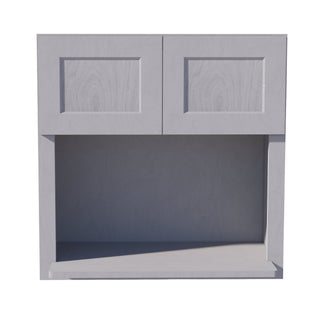 HLG - WM3030: Light Gray Shaker 30"W x 30"H 2 Doors Wall Built - in Microwave Cabinets - homecabinets