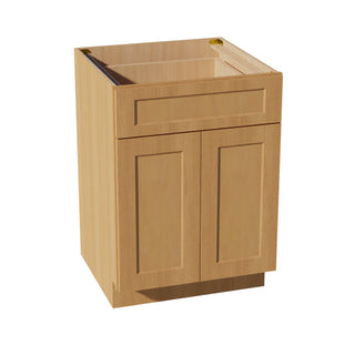 HT - B24: Timber Wood Shaker 24" 1 Drawer 2 Doors Standard Base Cabinet - homecabinets