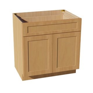 HT - B33: Timber Wood Shaker 33" 1 Drawer 2 Doors Standard Base Cabinet - homecabinets