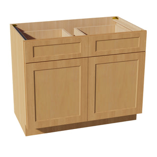 HT - B42: Timber Wood Shaker 42" 2 Drawers 2 Doors Standard Base Cabinet - homecabinets