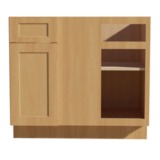 HT - BBC39/42: Timber Wood Shaker 39" 1 Door - 1 Drawer Blind Corner Base Cabinet - homecabinets