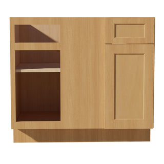 HT - BBC39/42: Timber Wood Shaker 39" 1 Door - 1 Drawer Blind Corner Base Cabinet - homecabinets