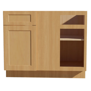 HT - BBC42/45: Timber Wood Shaker 42" 1 Door - 1 Drawer Blind Corner Base Cabinets - homecabinets