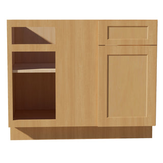 HT - BBC42/45: Timber Wood Shaker 42" 1 Door - 1 Drawer Blind Corner Base Cabinets - homecabinets