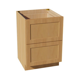 HT - DB24 - 2: Timber Wood Shaker 24" 2 Drawers Base Cabinet - homecabinets