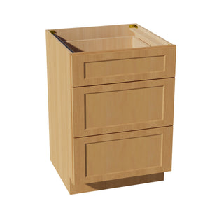 HT - DB24: Timber Wood Shaker 24" 3 Drawers Base Cabinet - homecabinets