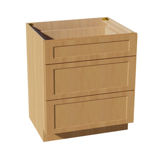 HT - DB30: Timber Wood Shaker 30" 3 Drawers Base Cabinet - homecabinets