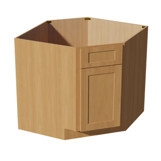 HT - DSB36: Timber Wood Shaker 39" 1 Door 1 False Drawer Corner Sink Base Cabinets - homecabinets