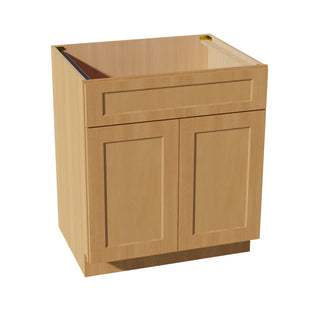 HT - SB30: Timber Wood Shaker 30" 2 Doors 1 False Drawer Sink Base Cabinet - homecabinets