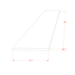 HT - TK8: Timber Wood Shaker 96"W x 4 - 1/2"H x 1/4"D Toe Kick Plate - homecabinets