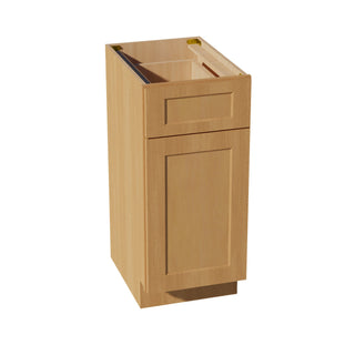 HT - VB1521: Timber Wood Shaker 15"W x 34 - 1/2"H x 21"D 1 Door & 1 Drawer Single Door Vanity Base Cabinets - homecabinets