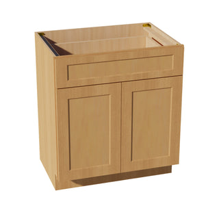 HT - VB3021: Timber Wood Shaker 30"W x 34 - 1/2"H x 21"D 2 Doors & 1 Drawer Double Door Vanity Base Cabinets - homecabinets