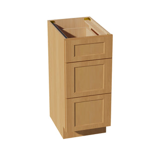 HT - VDB1521: Timber Wood Shaker 15"W x 34 - 1/2"H x 21"D 3 Drawers Vanity Base Cabinets - homecabinets