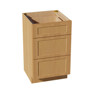 HT - VDB2121: Timber Wood Shaker 21"W x 34 - 1/2"H x 21"D 3 Drawers Vanity Base Cabinets - homecabinets