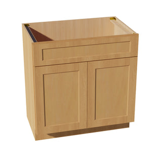 HT - VSB3321: Timber Wood Shaker 33"W x 34 - 1/2"H x 21"D 2 Doors & 1 False Drawer Vanity Sink Base Cabinets - homecabinets