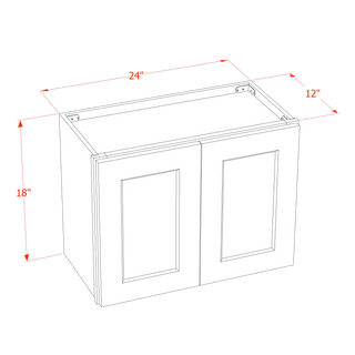 HT - W2418: Timber Wood Shaker 24"W x 18"H 2 Doors Standard Wall Bridge Cabinet - homecabinets