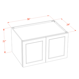 HT - W362124: Timber Wood Shaker 36"W x 21"H x 24"D 2 Doors & 1 Shelf Standard Bridge Wall Cabinet - homecabinets