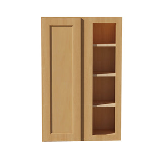 HT - WBC2742: Timber Wood Shaker 27"W x 42"H 1 Door & 2 Shelves Wall Blind Corner Cabinets - homecabinets