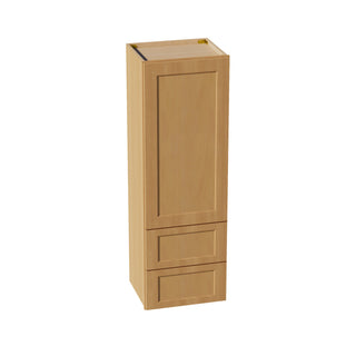 HT - WD1854: Timber Wood Shaker 18"W x 54"H 1 Door & 2 Drawers Special Wall Cabinet - homecabinets