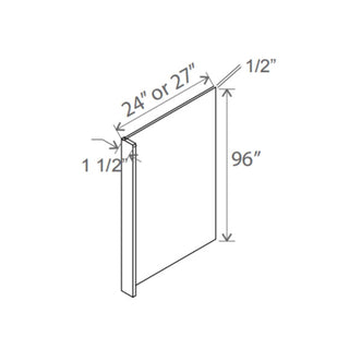Iron Black - 24"W × 96"L Refrigerator End Panel - homecabinets