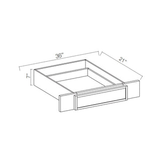 Iron Black - 36"W × 7"H Knee Drawer - homecabinets