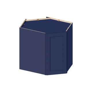 Navy Blue - 24"W × 30"H Diagonal Corner Wall Cabinet - homecabinets
