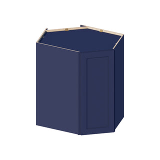 Navy Blue - 24"W × 36"H Diagonal Corner Wall Cabinet - homecabinets