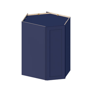 Navy Blue - 24"W × 42"H Diagonal Corner Wall Cabinet - homecabinets