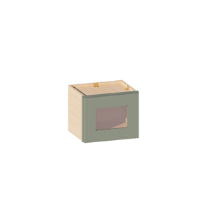 Sage Breeze - 15"W × 12"H Glass-Door Wall Cabinet