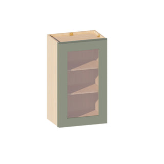 Sage Breeze - 18"W × 30"H Glass-Door Wall Cabinet