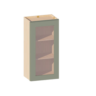 Sage Breeze - 18"W × 36"H Glass-Door Wall Cabinet