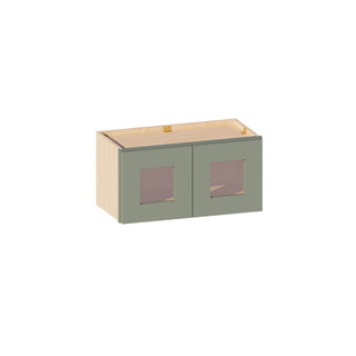 Sage Breeze - 24"W × 12"H Glass-Door Wall Cabinet