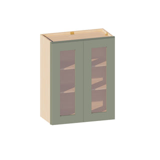 Sage Breeze - 24"W × 30"H Glass-Door Wall Cabinet