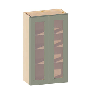 Sage Breeze - 24"W × 42"H Glass-Door Wall Cabinet