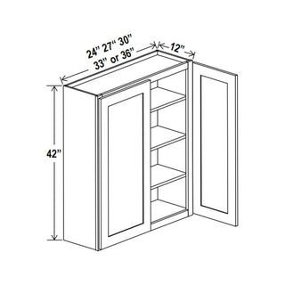 Dove Gray - 30"W × 42"H Standard Wall Cabinet