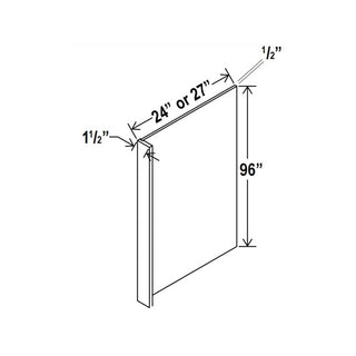 Double Dove White - 24"W × 96"L Refrigerator End Panel