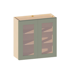 Sage Breeze - 30"W × 30"H Glass-Door Wall Cabinet