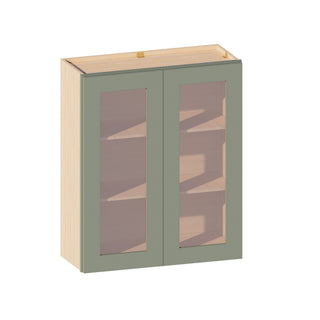 Sage Breeze - 30"W × 36"H Glass-Door Wall Cabinet