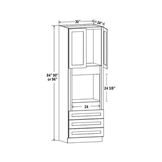 Sage Breeze - 30"W × 96"H Tall Oven Cabinet - homecabinets