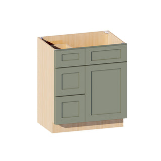 Sage Breeze - 30"W Offset-Sink Vanity Combo Cabinet (Drawer on Left)