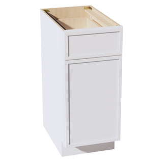 SF - B15: Frost White Slim Shaker 15" 1 Drawer 1 Door Standard Base Cabinet - homecabinets