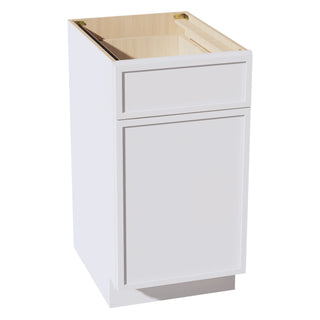 SF - B18: Frost White Slim Shaker 18" 1 Drawer 1 Door Standard Base Cabinet - homecabinets