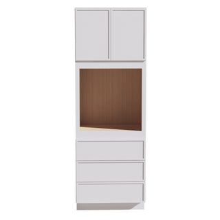 SF - OC3396: Frost White Slim Shaker 33"W x 96"H x 24"D 2 Doors & 3 Drawers Tall Oven Shelf Cabinets - homecabinets