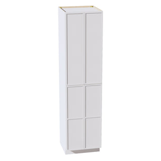 SF - TP2496: Frost White Slim Shaker 24"W x 96"H x 24"D 4 Door & 6 Shelves Tall Shelf Pantry Cabinets - homecabinets