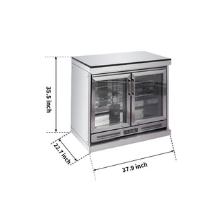 Silver - 304 Stainless Steel Modular Outdoor Kitchen 148L Refrigerator - homecabinets