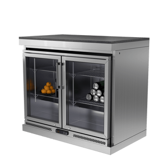 Silver - 304 Stainless Steel Modular Outdoor Kitchen 148L Refrigerator - homecabinets