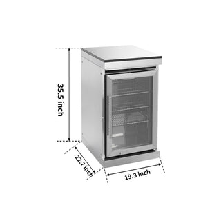 Silver - 304 Stainless Steel Modular Outdoor Kitchen 68L Refrigerator - homecabinets