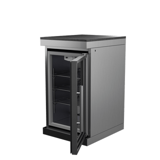 Silver - 304 Stainless Steel Modular Outdoor Kitchen 68L Refrigerator - homecabinets