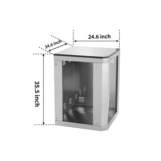 Silver - 304 Stainless Steel Modular Outdoor Kitchen Corner Storage Cabinet - homecabinets